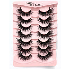 7 Pairs Thick Curl Fluffy False Eyelashes Daily Voluminous Cross Style