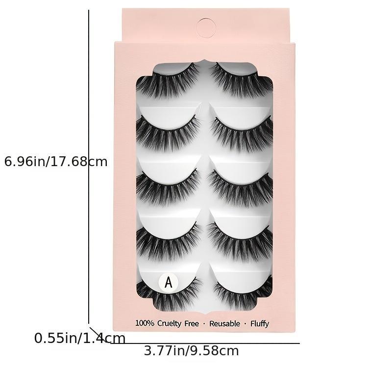 5 Pairs Fluffy False Eyelashes with Glitter - Perfect Gift for Women and Girls