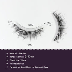 Natural Look Short False Eyelashes Clear Band
