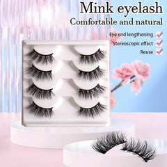 4 Pairs Thick Natural Half Eye Lashes Faux Mink False Eyelashes