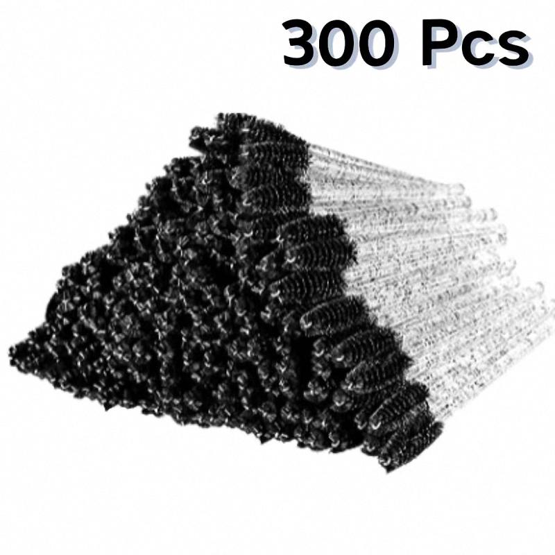 300 Pcs Mascara Wand Eyelash Brush Applicator - Eyebrow Brush Set