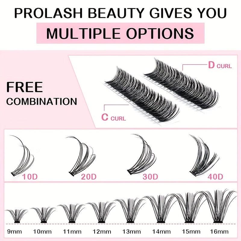 60pcs Faux Mink Lash Clusters D Curl DIY Eyelash Extension 9-16mm