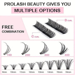 60pcs Faux Mink Lash Clusters D Curl DIY Eyelash Extension 9-16mm