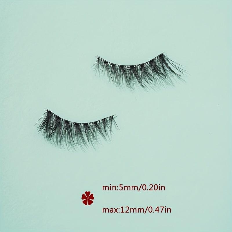 7 Pairs Reusable Fishtail Style False Eyelashes 15mm Lash Extension