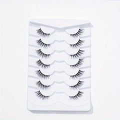 7 Pairs Reusable Fishtail Style False Eyelashes 15mm Lash Extension