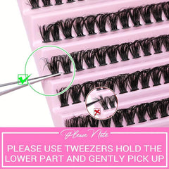 200pcs DIY Wispy Lashes 9-16mm D Curling Clusters Extension
