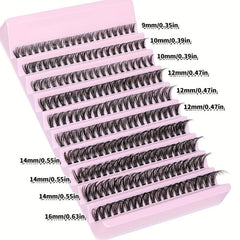 200pcs DIY Wispy Lashes 9-16mm D Curling Clusters Extension