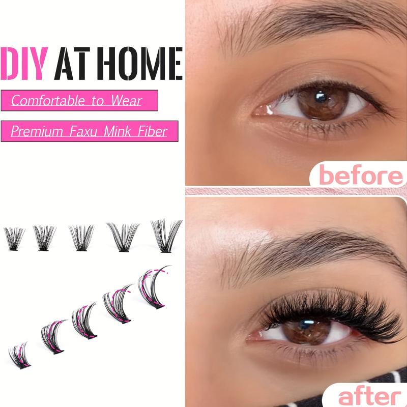 200pcs DIY Wispy Lashes 9-16mm D Curling Clusters Extension