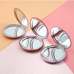 Metal Foldable Makeup Mirror Double Sided Compact Cosmetic Mirror