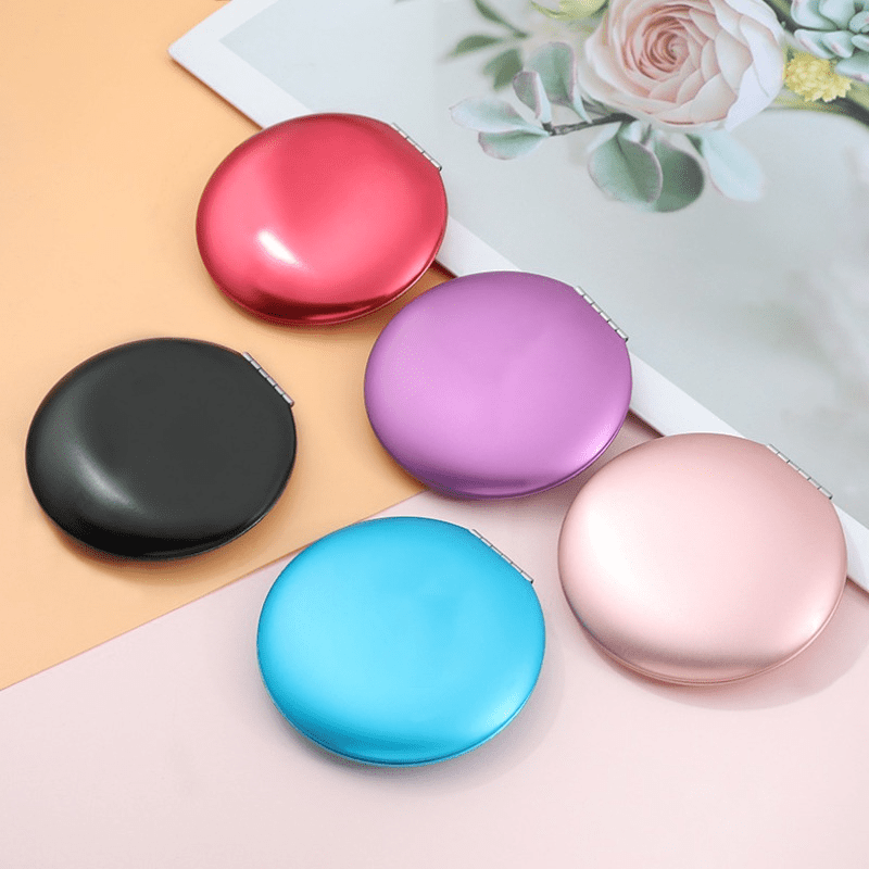 Metal Foldable Makeup Mirror Double Sided Compact Cosmetic Mirror