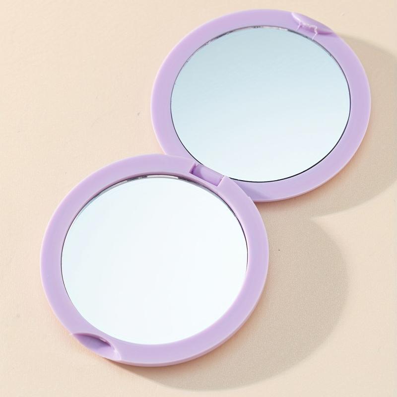 Purple Folding Compact Mirror Double Side Cosmetic Touch up Makeup Vanity Mirror