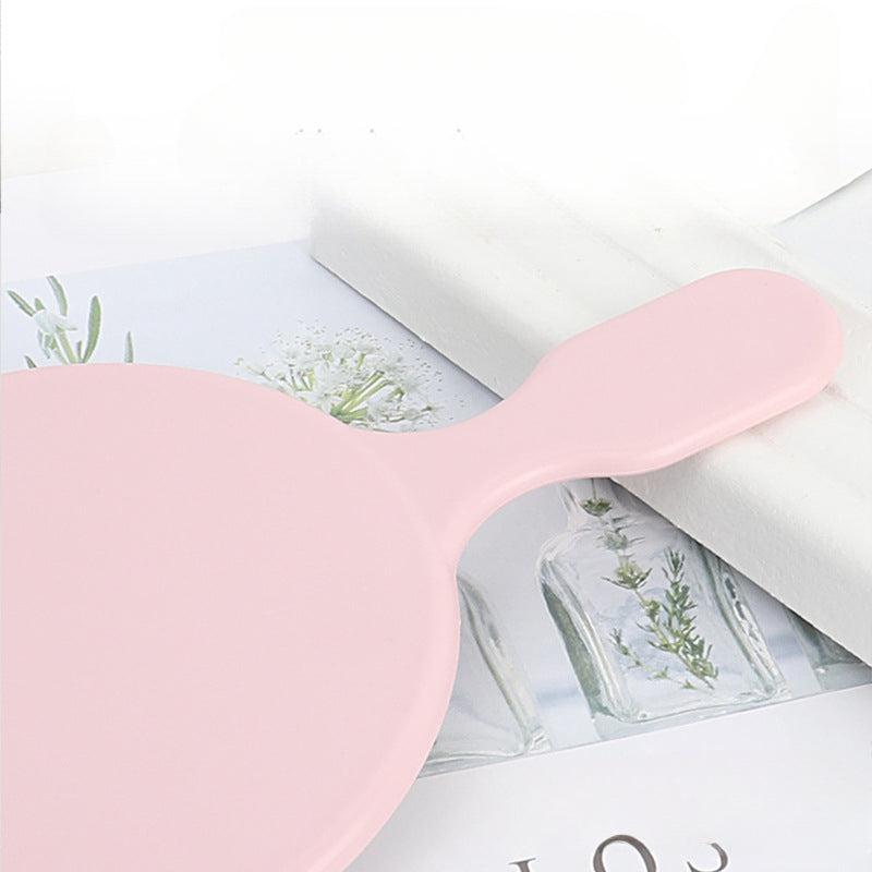 Oval Hand Makeup Mirror Portable Handle Beauty Mirror Single Side Makeup Mirror