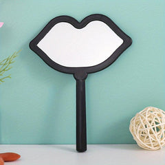 Lip Shaped Vanity Mirror With Handle Hand Mirror