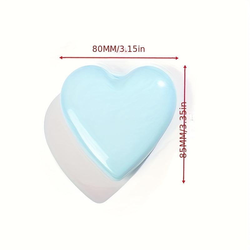 Heart Shape Foldable Hairbrush Mirror Portable Comb