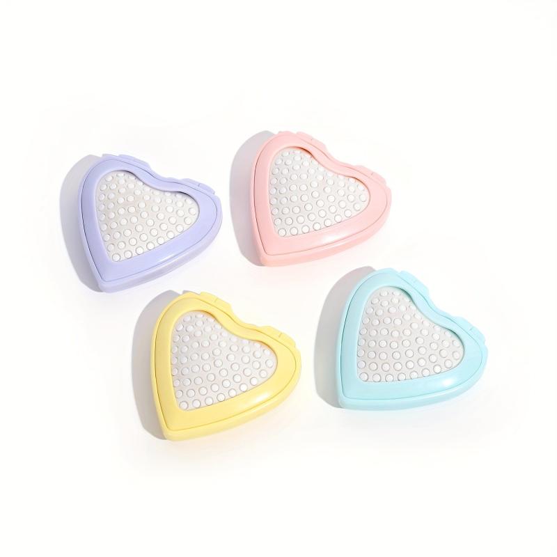 Heart Shape Foldable Hairbrush Mirror Portable Comb