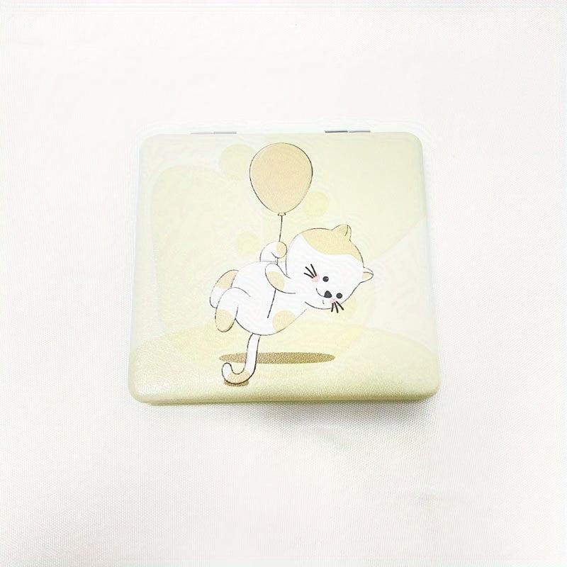 Cat Pattern Makeup Mirror Mini Compact Portable Pocket Mirror