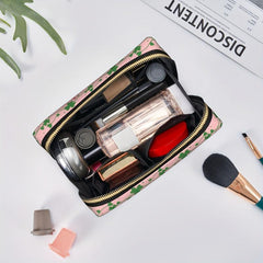 Flamingo Pattern Cosmetic Bag Pink Roomy Zipper Waterproof Toiletry