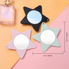 Handheld Mirror for Makeup and Travel with Keychain Holder