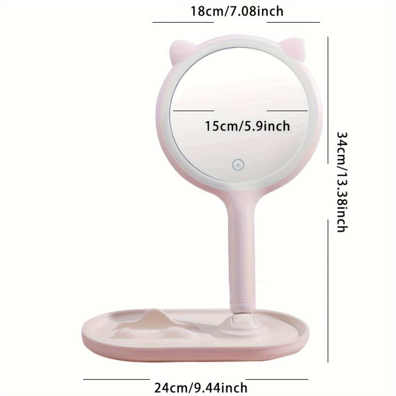 LED Makeup Mirror with 5X Magnifying Double Side Touch Control USB