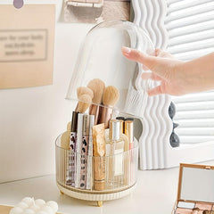 360 Rotating Makeup Organizer with Compartments for Brushes & Lipsticks