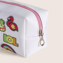 Watermelon Pineapple Pattern Cosmetic Bag Square PU Makeup Bag