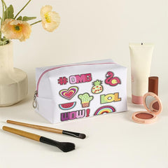 Watermelon Pineapple Pattern Cosmetic Bag Square PU Makeup Bag
