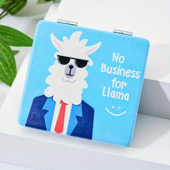 Small Portable Alpaca Square Mirror Makeup Comb
