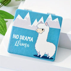 Small Portable Alpaca Square Mirror Makeup Comb