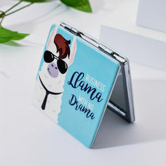 Small Portable Alpaca Square Mirror Makeup Comb