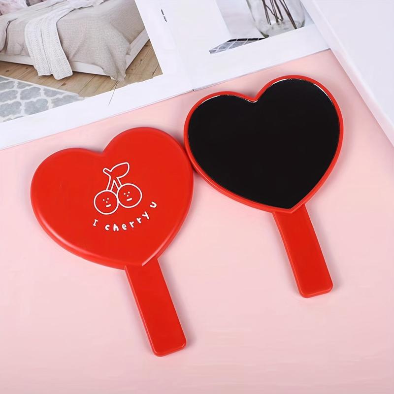 Cherry Heart Handheld Mirror for Young Girls Makeup