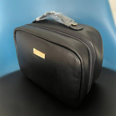 Travel Makeup Bag Double Layer PU Leather Clear Cosmetic Toiletry Organizer