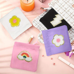 6PCS Self Closing Pocket Cosmetic Bag PU Waterproof Coin Purse