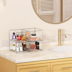 Clear Makeup Organizer Stackable Cosmetic Display Case Under Cabinet Organizers