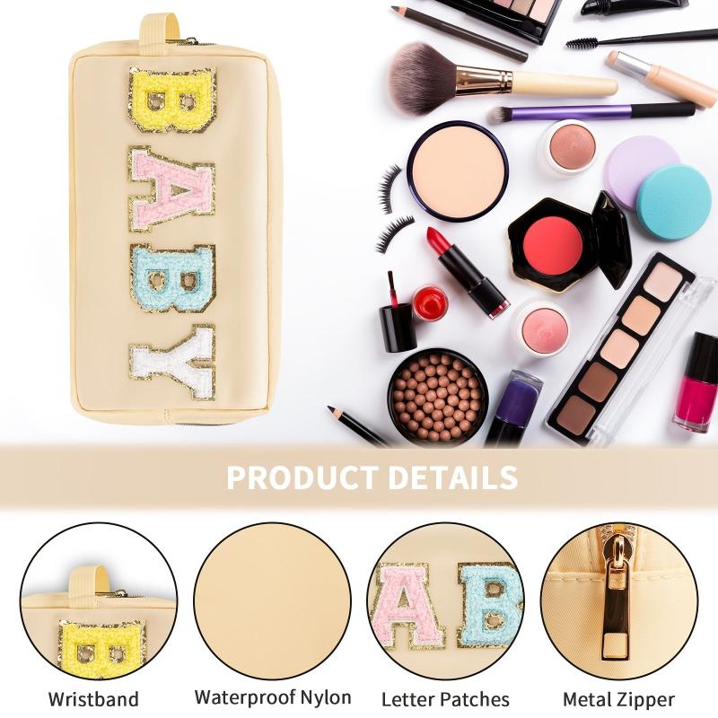 Preppy Makeup Bag With Strap Waterproof Toiletry Bag Cosmetic Pouch