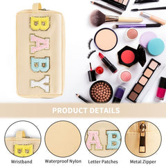Preppy Makeup Bag With Strap Waterproof Toiletry Bag Cosmetic Pouch