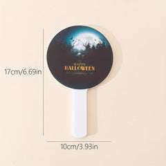 Bats & Forest Print Hand Mirror With Handle Portable Round Makeup Vanity Mirror