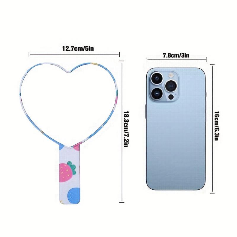 Strawberry Floral Hand Mirror Portable Makeup Mirror for Women Girls Travel