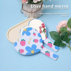 Strawberry Floral Hand Mirror Portable Makeup Mirror for Women Girls Travel