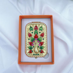 Vintage Peacock Vanity Mirror Compact Cosmetic Mirror with Magnifying Glass