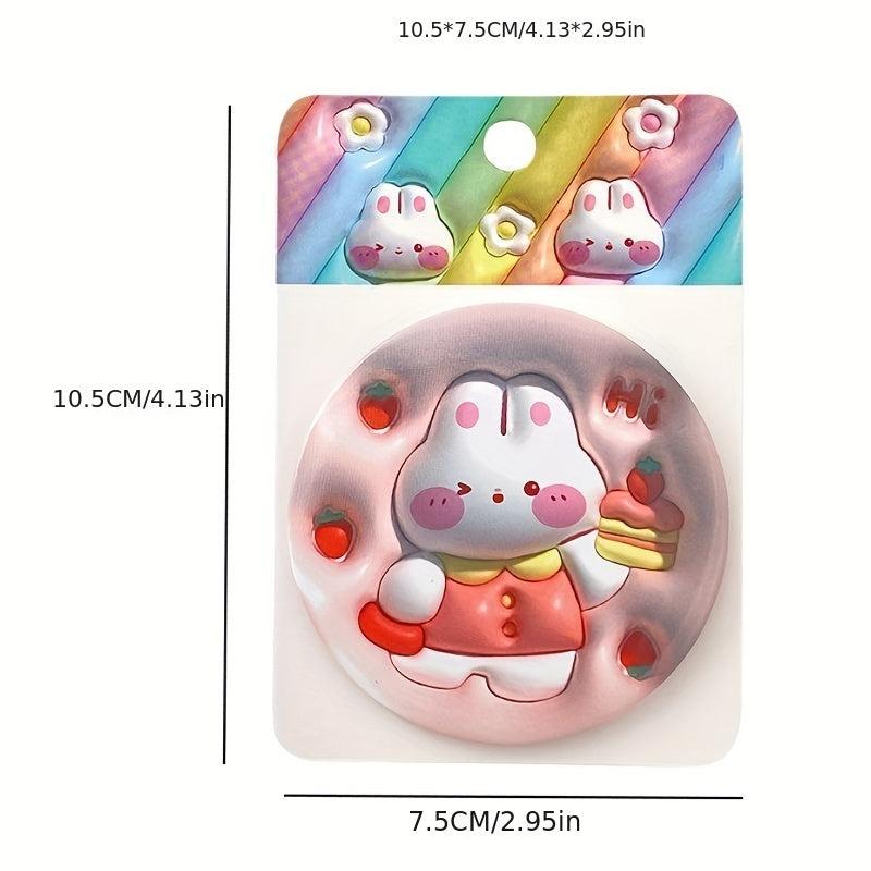 Cartoon Rabbit Sticker Makeup Mirror Portable Round Mirror