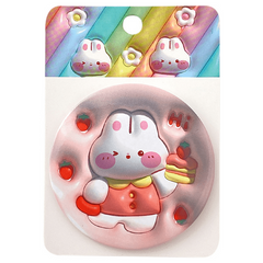 Cartoon Rabbit Sticker Makeup Mirror Portable Round Mirror