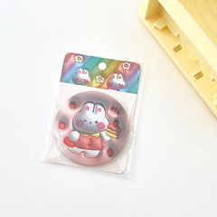 Cartoon Rabbit Sticker Makeup Mirror Portable Round Mirror