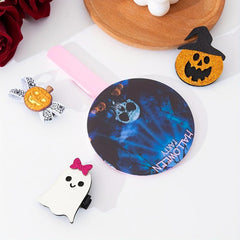 Skull & Pumpkin Print Hand Mirror Portable Makeup Vanity Mirror