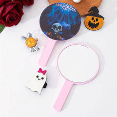 Skull & Pumpkin Print Hand Mirror Portable Makeup Vanity Mirror