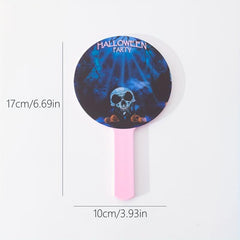 Skull & Pumpkin Print Hand Mirror Portable Makeup Vanity Mirror