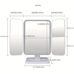 Portable LED Makeup Mirror 2X3X Magnification Touch Control Dual Power Supply