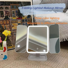 Portable LED Makeup Mirror 2X3X Magnification Touch Control Dual Power Supply