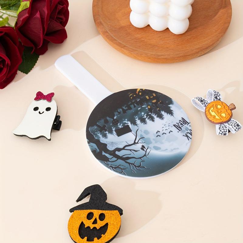 Pumpkin Forest Hand Mirror Small Vanity Cosmetic Travel Mirror