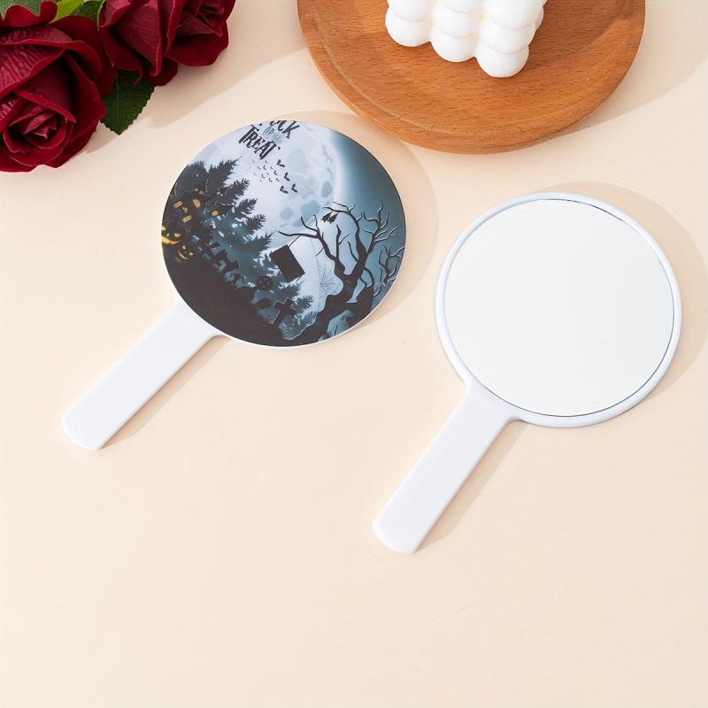 Pumpkin Forest Hand Mirror Small Vanity Cosmetic Travel Mirror