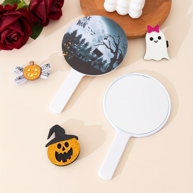 Pumpkin Forest Hand Mirror Small Vanity Cosmetic Travel Mirror